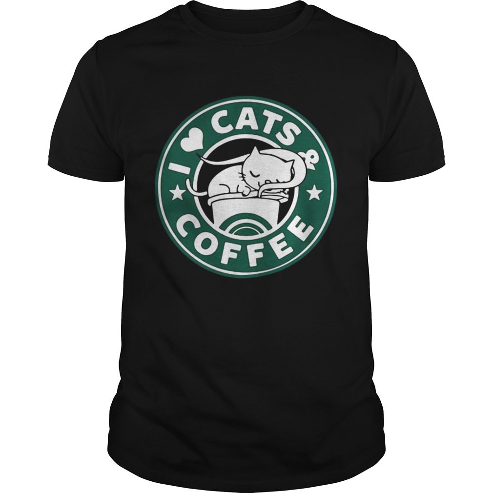 I love cats and coffee shirt