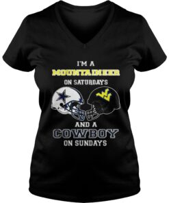 I’m A Mountaineer On Saturdays And A Cowboys On Sundays Vneck