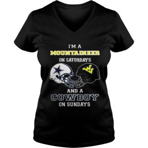 I’m A Mountaineer On Saturdays And A Cowboys On Sundays Vneck
