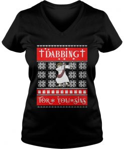 Jesus Christ Dabbing For Your Sins Christmas sweat Vneck