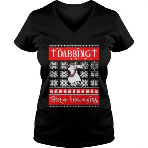 Jesus Christ Dabbing For Your Sins Christmas sweat Vneck