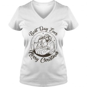 Jesus best day ever Merry Christmas Vneck