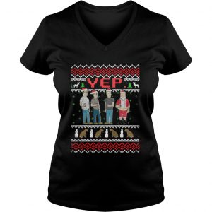 King of the Hill Yep ugly christmas Vneck