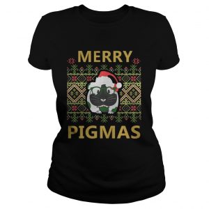 Merry Pigmas Christmas ugly Ladies Tee