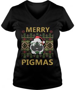 Merry Pigmas Christmas ugly Vneck