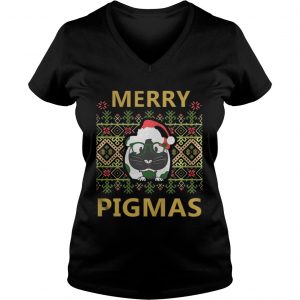 Merry Pigmas Christmas ugly Vneck