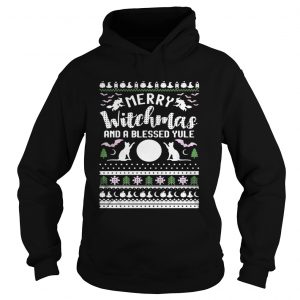 Merry witchmas and a blessed yule ugly christmas Hoodie