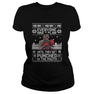 Mike Tyson Punch Everyone has a plan until ugly Christmas Ladies Tee