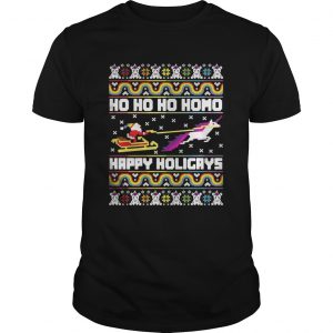 Official Santa riding unicorn Ho Ho Ho Homo happy holidays Unisex Tee