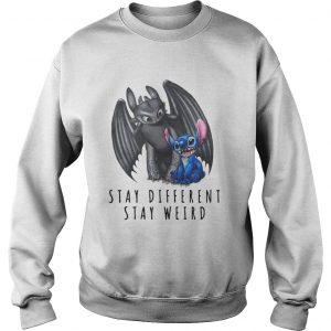 Official Stitch and Toothless stay different stay weird Sweatshirt