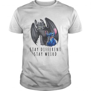 Official Stitch and Toothless stay different stay weird unisex Tee