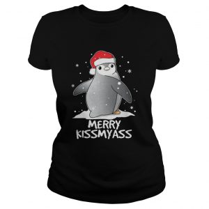 Penguins Merry Christmas Merry Kissmyass Ladies Tee