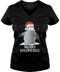 Penguins Merry Christmas Merry Kissmyass Vneck
