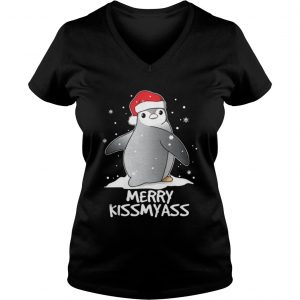 Penguins Merry Christmas Merry Kissmyass Vneck