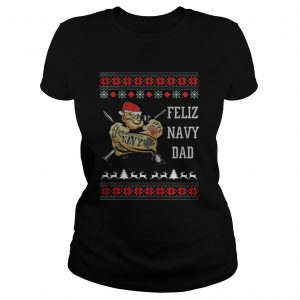 Popeye Feliz Navy Dad Christmas Ladies Tee
