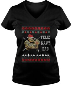 Popeye Feliz Navy Dad Christmas Vneck