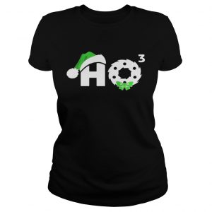 Santa Ho Ho 3 Cubed Funny Christmas Ladies Tee