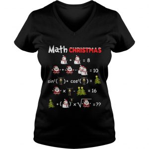 Satan Snowman Math Christmas Vneck