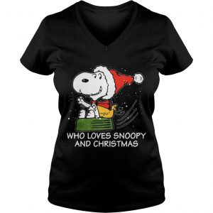 Snoopy who loves Snoopy and Christmas Vneck