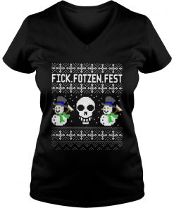 Snowmans And Skull Fick Fotzen Fest Vneck