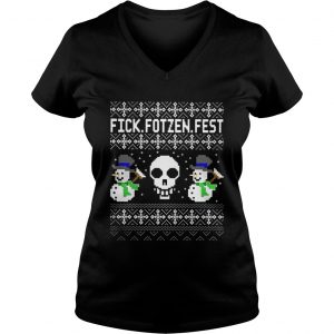 Snowmans And Skull Fick Fotzen Fest Vneck