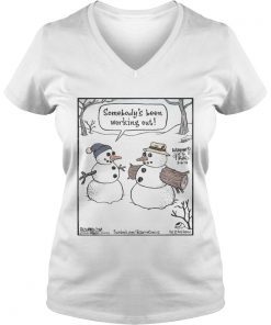 Somebody’s Been Working Out Christmas Vneck