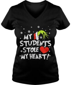Teacher Grinch my students stole my heart Vneck