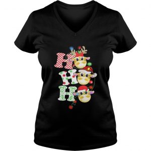 The Giraffe Christmas ho ho ho Vneck - Copy