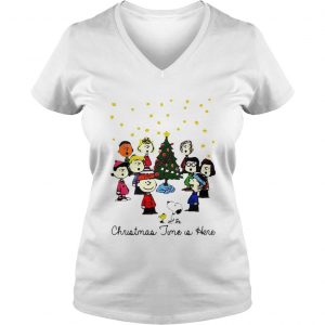 The Peanuts Gang christmas time is here Vneck