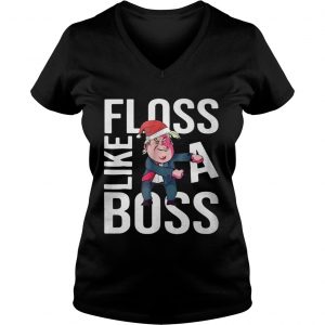 Trump Floss like a boss Chirstmas vneck