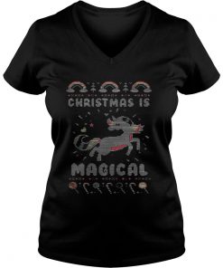 Unicorn Christmas is magical sweat Vneck