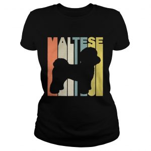 Vintage Retro Maltese Silhouette Ladies Tee