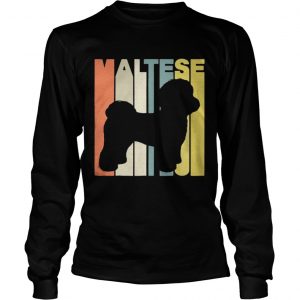 Vintage Retro Maltese Silhouette Longsleeve Tee