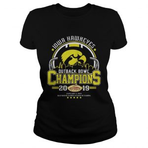 10wa hawkeyes outback bowl champions 2019 Ladies Tee