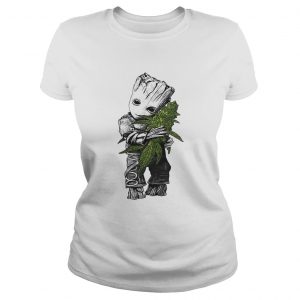 Baby Groot hug weed Ladies Tee