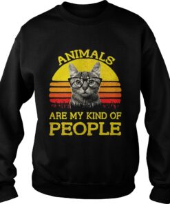 Cat animals are my kind of people retro Sweater