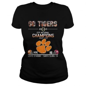Go tigers 2019 CFP national champions January 7 2029 44 16 Levis stadium santa clara CA Ladies Tee