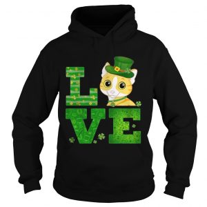 Love Cat St Patricks Day Green Shamrock Hoodie