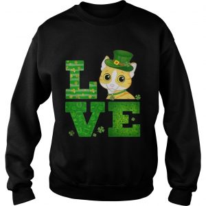 Love Cat St Patricks Day Green Shamrock Sweater