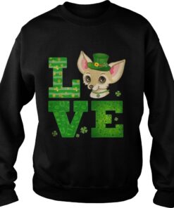 Love Chihuahua St Patricks Day Green Shamrock Sweater