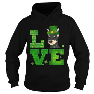 Love Doberman St Patricks Day Green Shamrock Hoodie