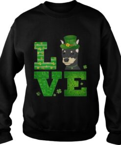 Love Doberman St Patricks Day Green Shamrock Sweater