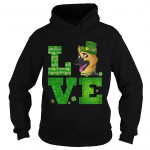 Love German Shepherd St Patricks Day Green Shamrock Hoodie