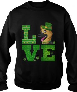 Love German Shepherd St Patricks Day Green Shamrock Sweater