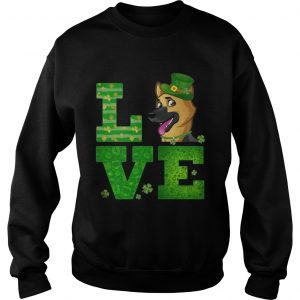 Love German Shepherd St Patricks Day Green Shamrock Sweater