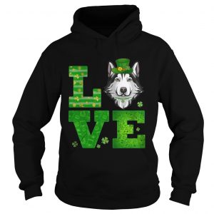 Love Husky St Patricks Day Green Shamrock Hoodie