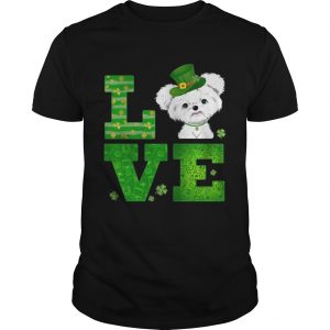 Love Maltese St Patricks Day Green Shamrock Guys Tee