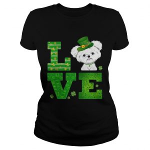Love Maltese St Patricks Day Green Shamrock Ladies Tee