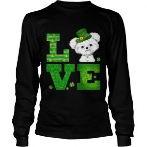 Love Maltese St Patricks Day Green Shamrock Longsleeve Tee
