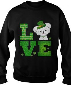 Love Maltese St Patricks Day Green Shamrock Sweater